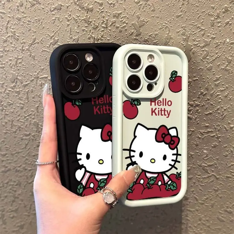 حافظة هاتف Miniso Sanrio Lovely Hello Kitty لهاتف آيفون 16 15 14 13 11 12 PRO MAX XR 8 PLUS Apple KT Cat حافظة هاتف مضادة للسقوط Y2k