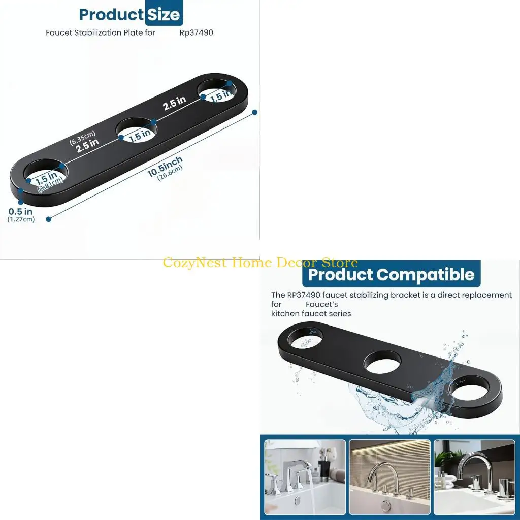 92MF Replacement Faucet Stabilization Plate for RP37490, Three Hole Support Part for Loose Sink Faucet Repair, Service Work and