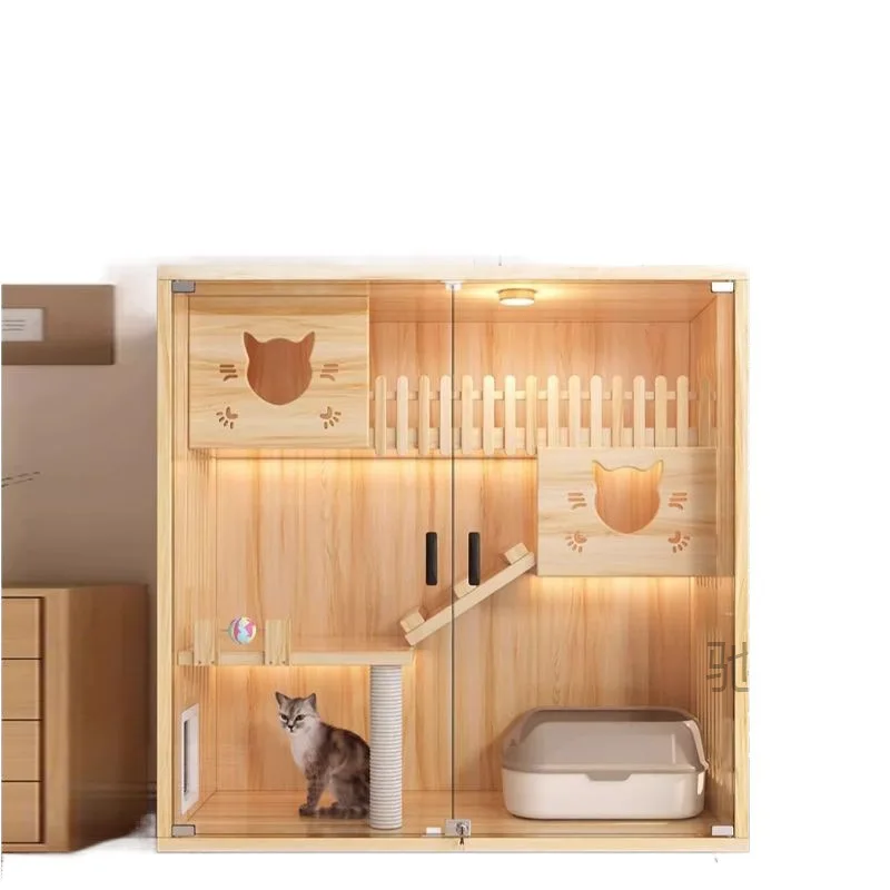 Villa Home Indoor Pet Nest House One Embodiment Make Cabinet Cat Room Luxury