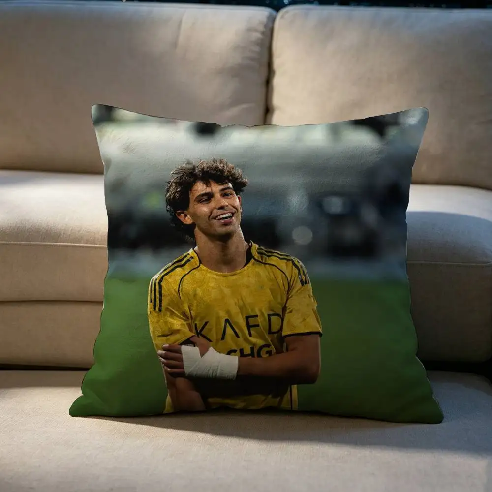 Joao Felix Football Double-sided printed pillow cover Solid color minimalist pillowcase, fits all bedroom styles