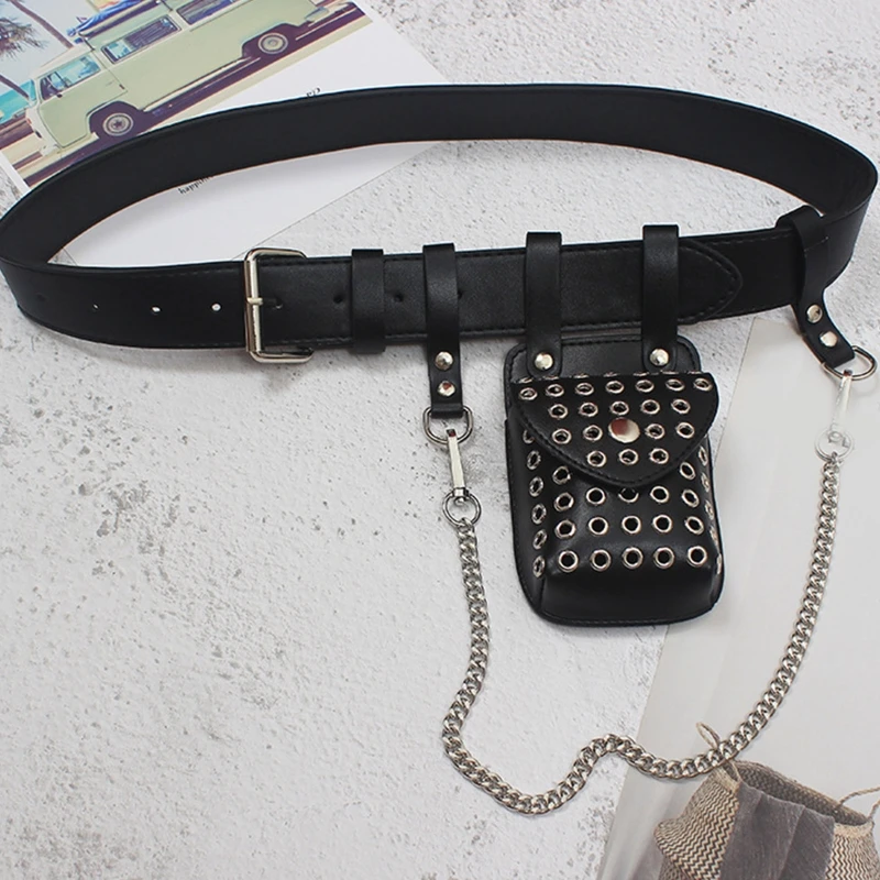 Vintage Detachable Waist Fanny Pack Fashion Small Belt Bum Bag Women Faux Leather Flap Crossbody Chest Bag for Coin Keys Cards