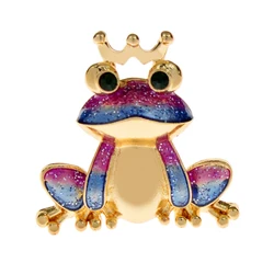 CINDY XIANG Beautiful Enamel Wear Crown Frog Brooches For Women And Men Animal Pin 2 Colors Available Cute Small Accessories