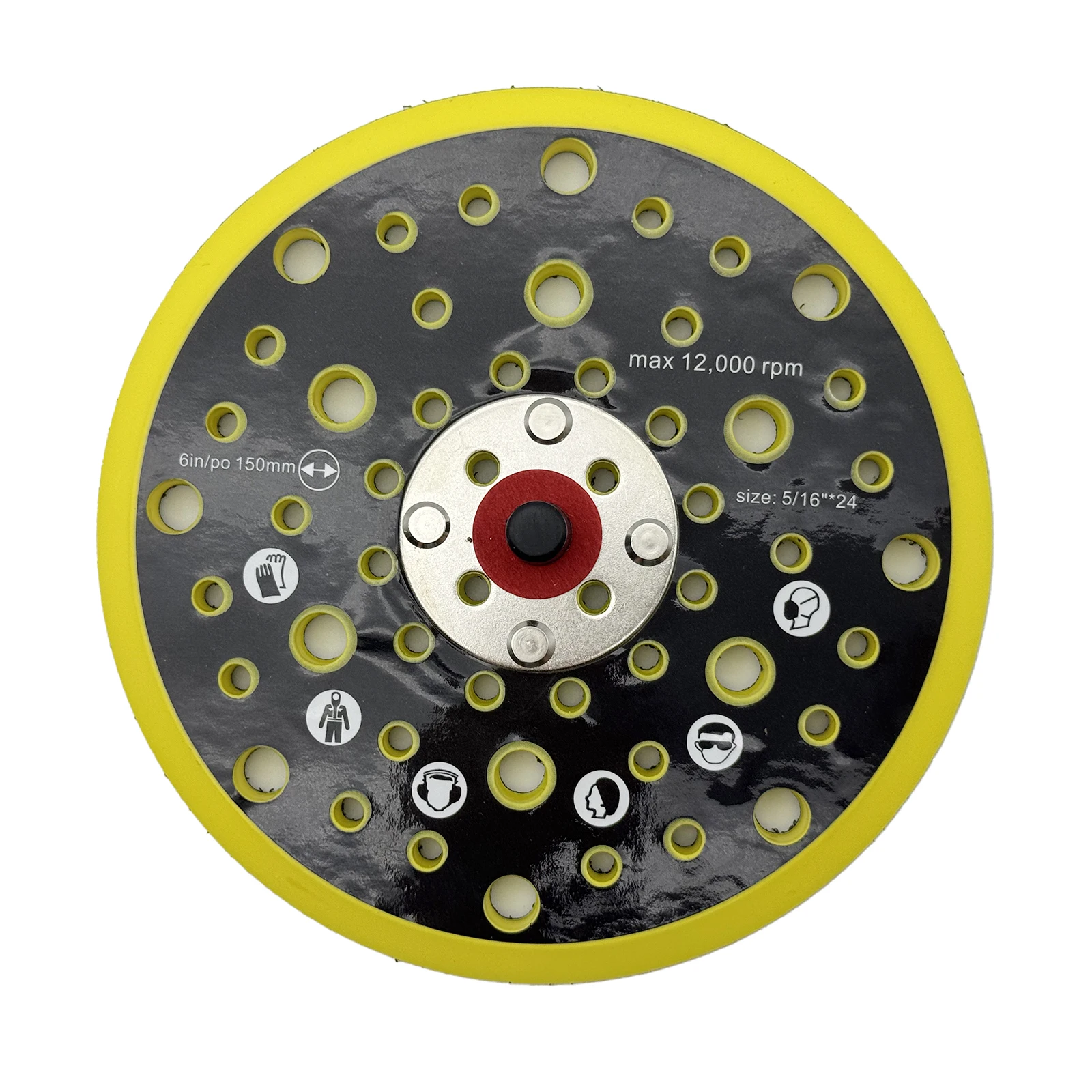 6 Inch 52 Holes Sander Backing Pad Hook & Loop Dust Free Sanding Disc 5/16