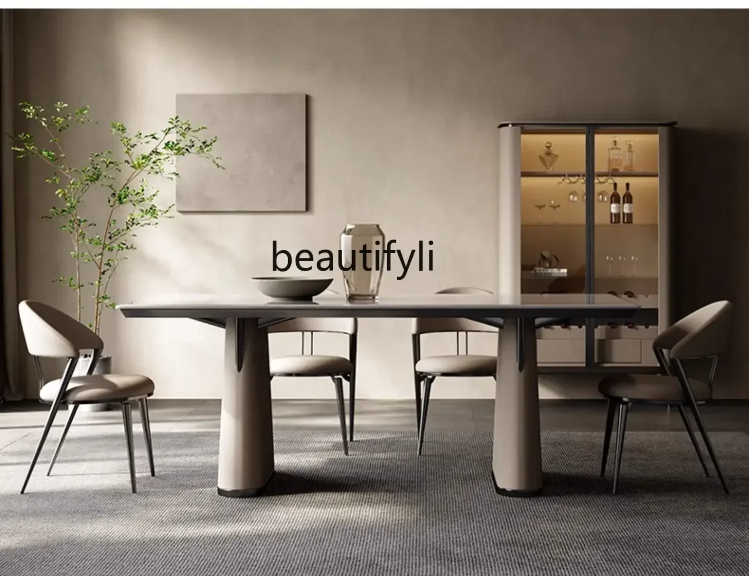 

smt03 Italian Simple Cari Ice Jade Natural Marble Luxury Stone Dining Table Light Luxury Designer Rectangular Dining Table