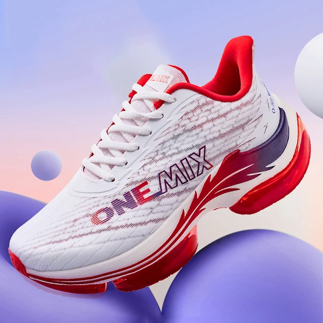 ONEMIX Buty do biegania z poduszką powietrzną dla kobiet Letnie, lekkie, siateczkowe, oddychające trampki Outdoor Fitness Buty sportowe