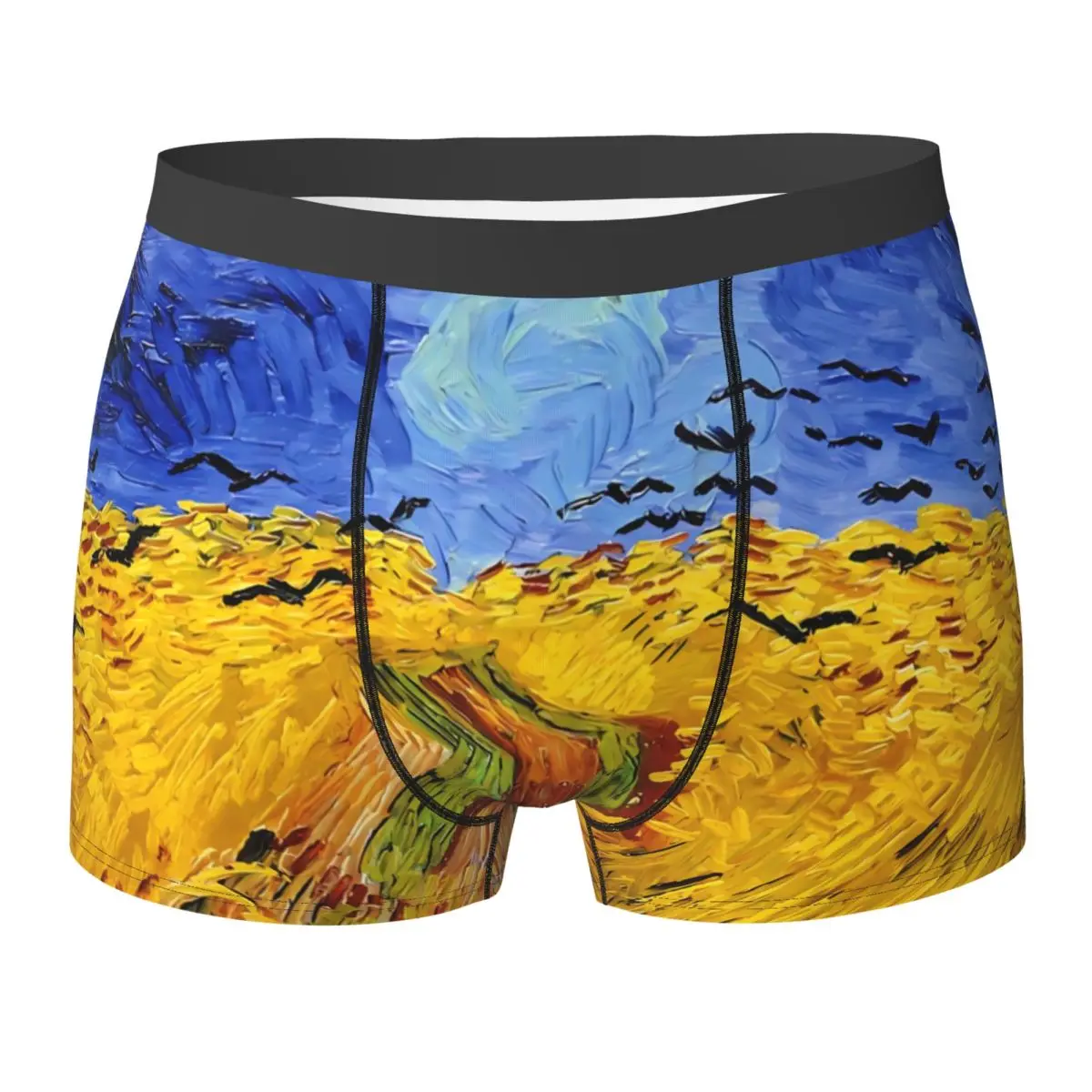 

Van Gogh Underwear Oil Painting Funny Underpants Printed Boxer Brief Pouch Males Large Size Boxershorts