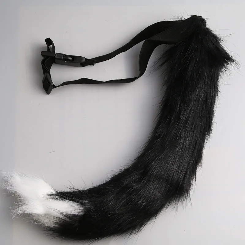 Handgefertigte Katzenohren-Glocken-Stirnband- und Schwanz-Accessoire-Sets, schwarz, pelzig, für Halloween, Cosplay, Party, Tanz, Performance, Bekleidung, Kostüm-Requisiten – Detail 5