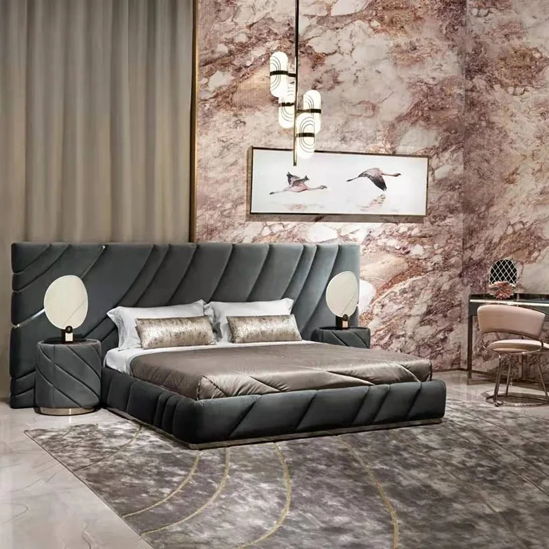 Fabric bed modern and simple