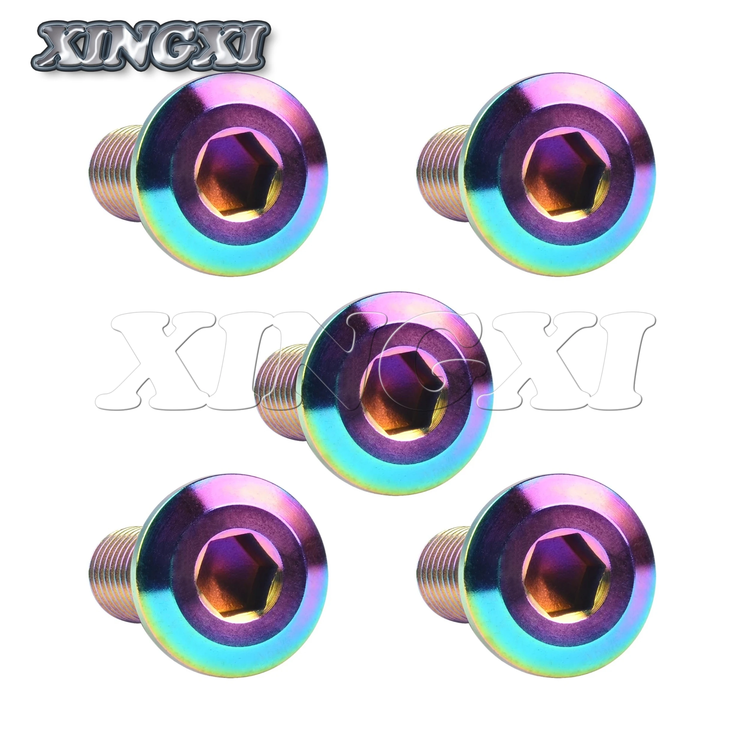 Xingxi 5Pcs Titanium Bolt M8X20 22 25 30 33 35 40mm for Motorcycle Brake Disc Screw Suzuki Parts Fastener