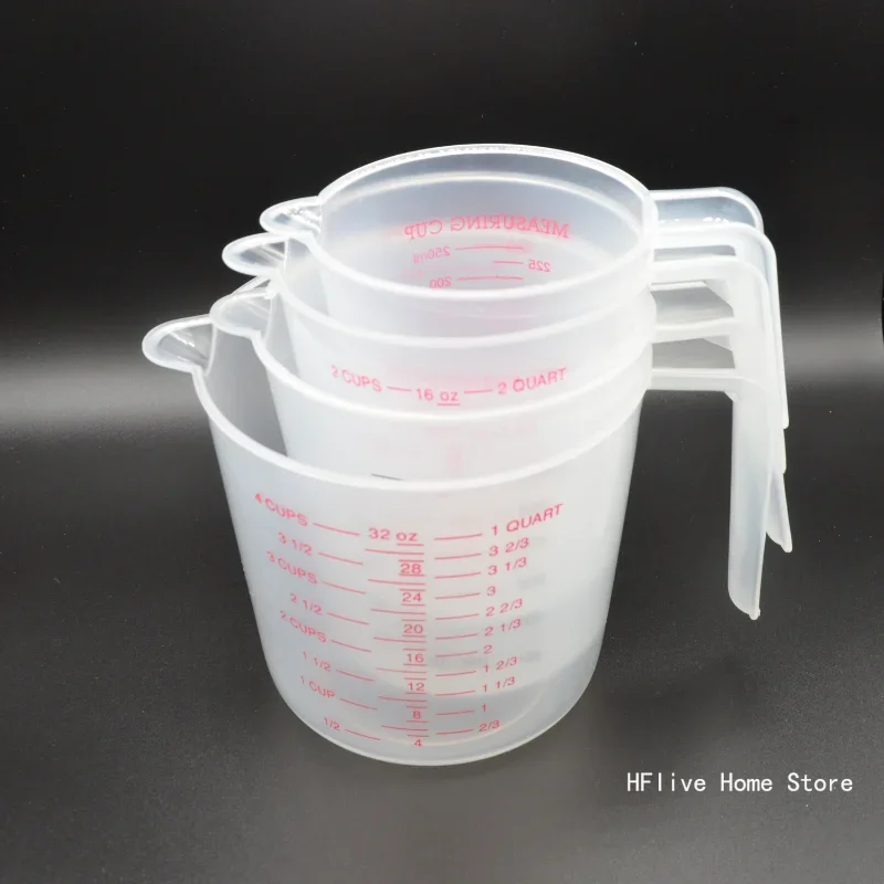 Baking Liquid Measuring Cups PVC Scale Cup Plastic Measuring Volume Beaker Kitchen Baking Tools