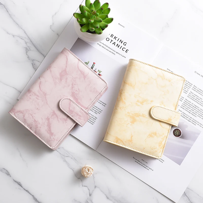 New Macaroon Color A6/A5 Leather DIY Binder Notebook Cover Diary Agenda Planner Paper Cover School Stationery