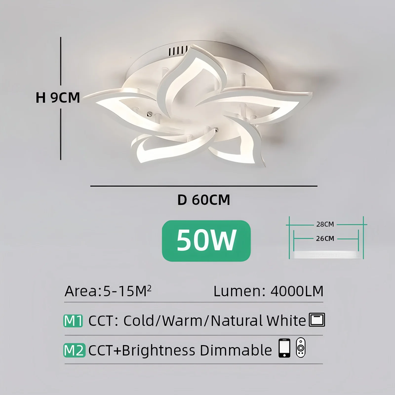 Luxe led-plafondlamp wit/zwart lotus kroonluchter plafondverlichting Nordic glans dimbaar lobby woonkamer slaapkamer lamp