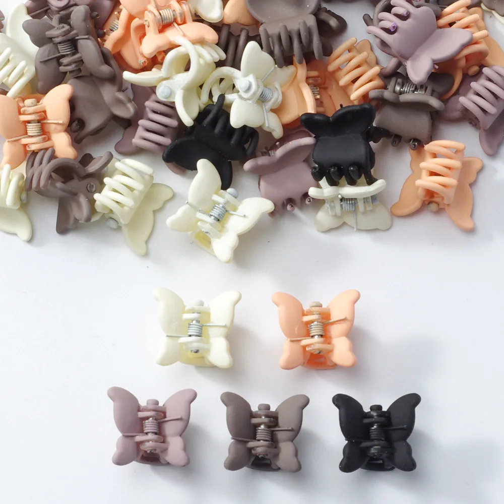 20 Stück Mini-Schmetterlings-Haarspangen, Macaron-Klauenklammern im Hyuna-Stil, süße Haarnadeln für Mädchen, geeignet für Pony und seitliches Haar – Detail 1