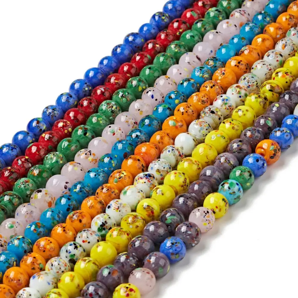 

3Strand 10mm Handmade Lampwork Round Beads Strand for jewelry making DIY bracelet necklace earring Decor,about 40pcs/strand