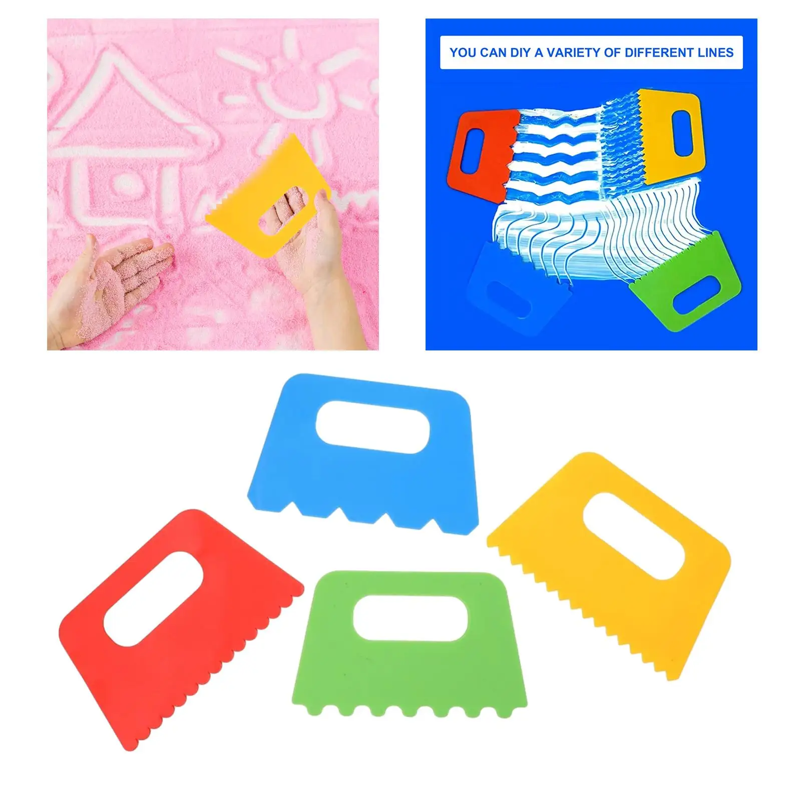 4Pcs Kids Painting Trowel DIY Paint Scraper Accessory Smooth Surface