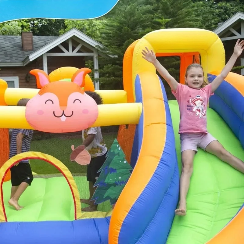 Tobogán inflable de casa de rebote, soplador de castillo de salto, pozo de pelota para niños al aire libre interior