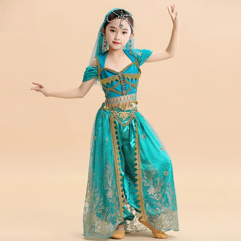 

Костюм принца Жасмин из Аладдина, детский комплект для выступлений, наряд для девочек, традиционный китайский сценический костюм...