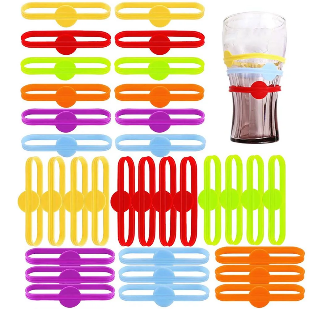 Silicone Wine Cup Glass Markers Party Goblet Wine Drinking Cup Marking Tags For Home Bar Kitchen Tool Accessories