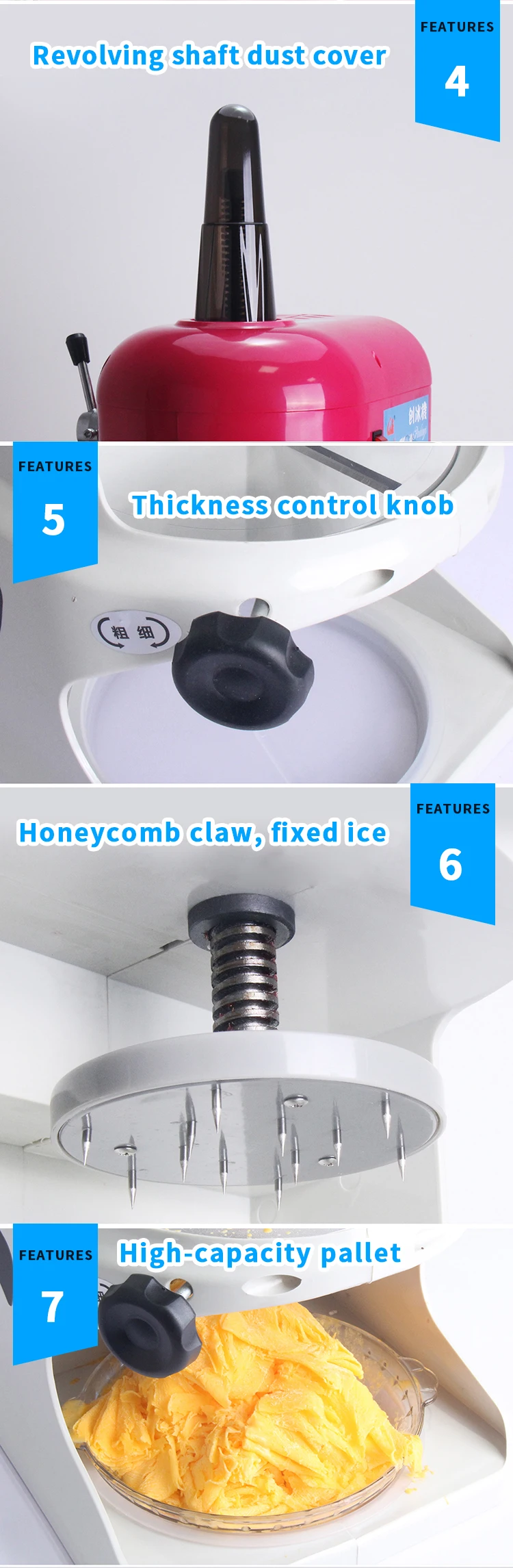 Factory Cheap Price Electric Shaved Ice Snow Cones Flakes Maker Ice Shaver Crusher Machine