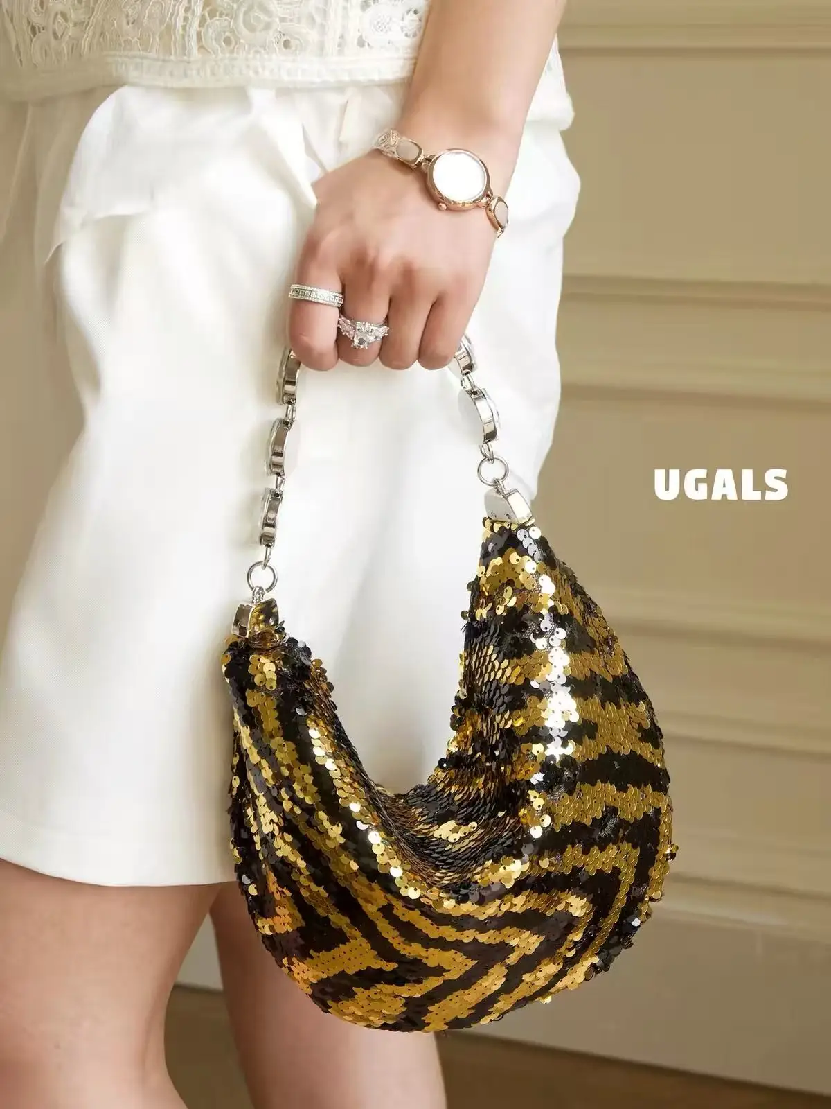 High Quality Glitter Fashion Sequins Women Handbag Crystal Rhinestones Diamond Evening Bag Wedding Party Banquet Clutch Purse