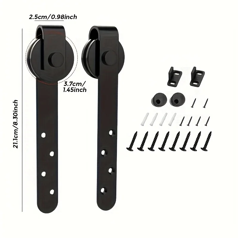 

Barn Door Sliding Kit Black Door Hardware Kit For Wardrobe Cabinet Doors Rail Set Carbon Steel Smooth Silent Easy Installation