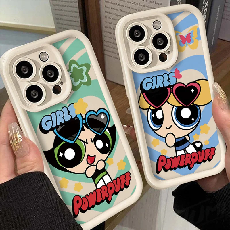 Cartoon Powerpuff Girls Case for Samsung Galaxy A55 A35 A25 A15 A05 A05S A24 A13 A23 A12 A22 A32 A52 A52S A71 A72 A11 A51 Cover