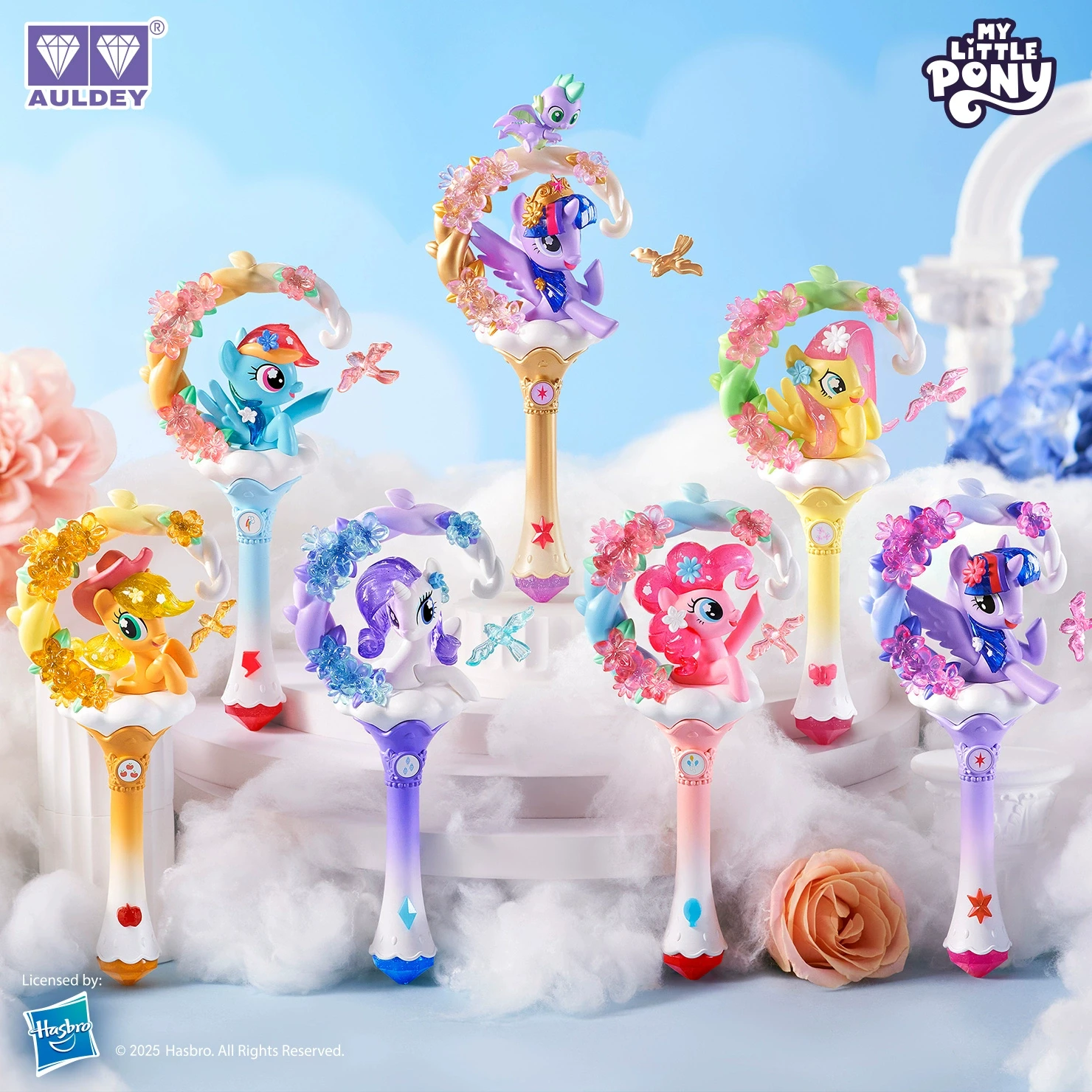 AULDEY Original My Little Pony flor varita mágica amistad fiesta caja ciega productos periféricos de Anime genuinos juguetes para niños