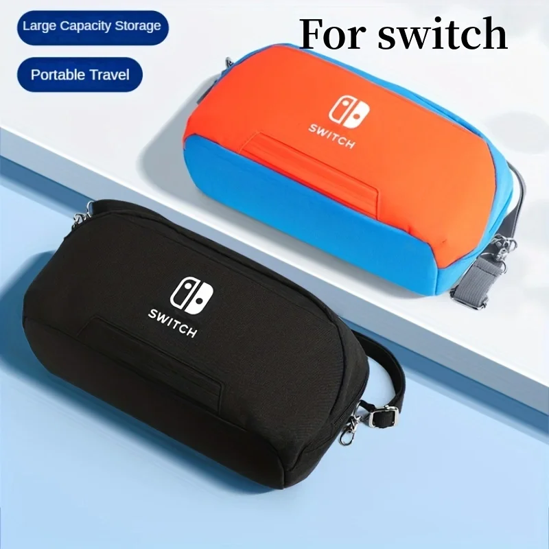 Nintendo Switch Multifunctional Storage Bag with Soft Plush Inside Portable Large Capacity Storage Waterproof Crossbody Bag