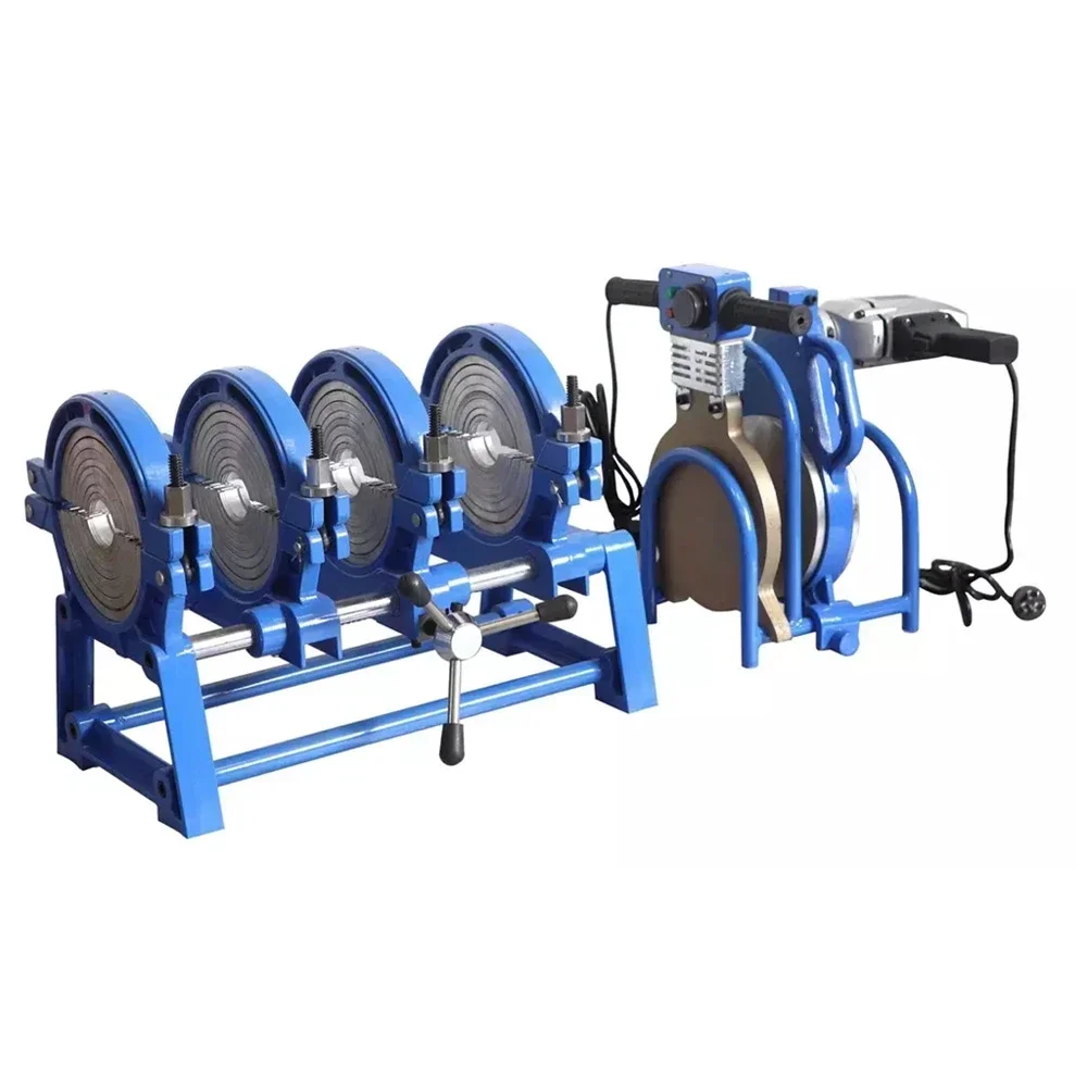 Máquina de soldadura por fusión de PE63-200, máquina de soldadura a tope tipo empuje manual de 220V, máquina de fusión en caliente de tubos, soldador de fusión a tope de PE de precisión