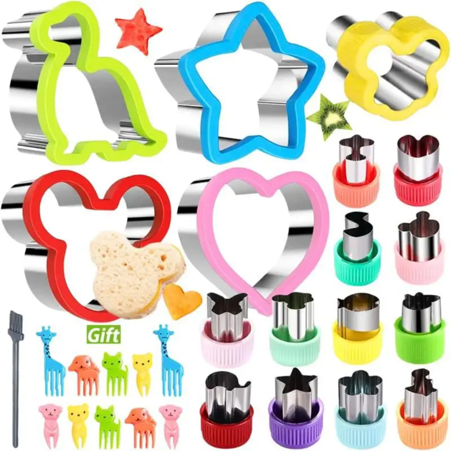 

Sandwich Cutters Set Children Food Cookie Bread Mold Maker Fruit and Vegetable Shapes Cutting Mould Baking Tools