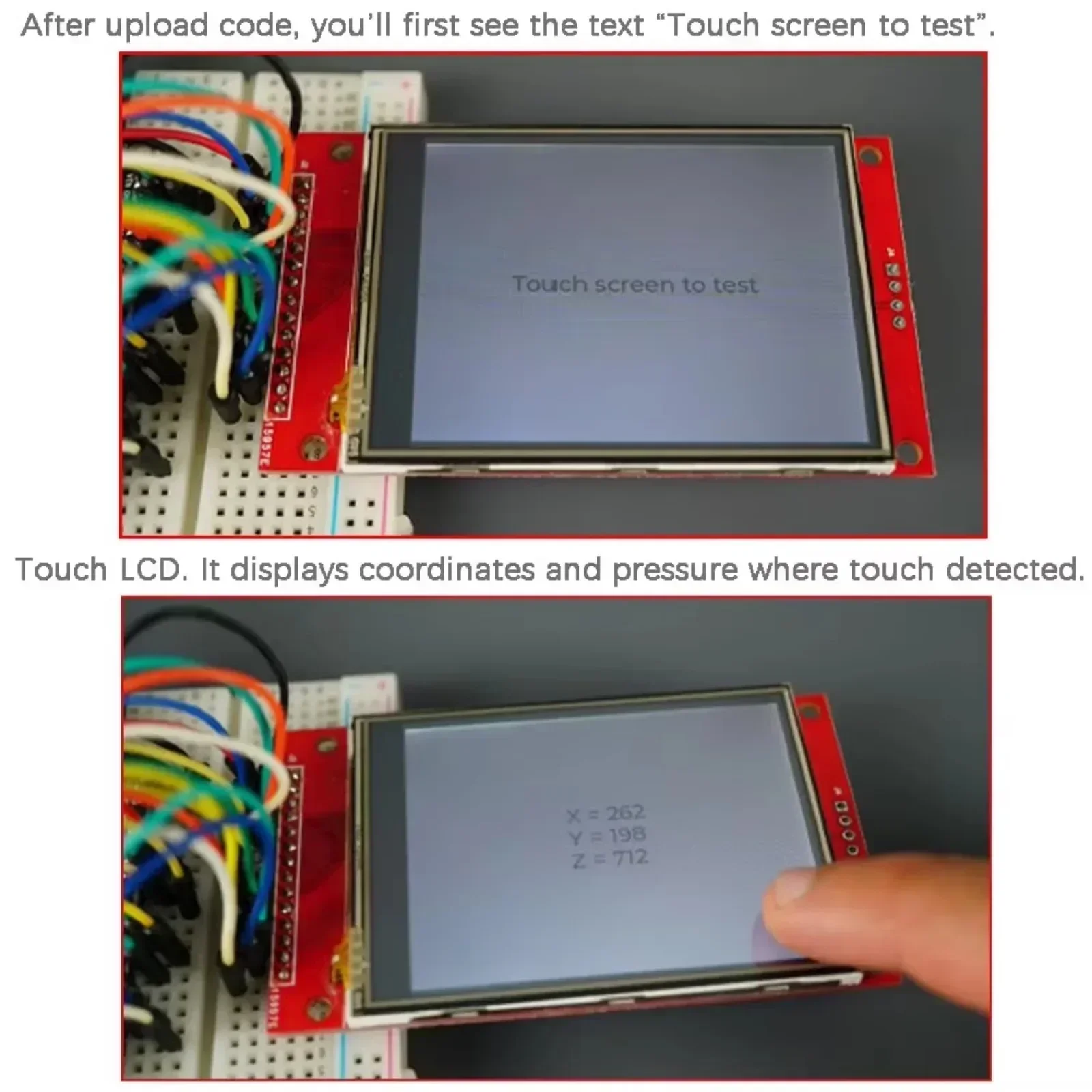 ILI9341 2.8 "polegadas 320x240 SPI TFT LCD Touch resistivo 5V com slot TF para Arduino Mega/ESP32/STM32/RPi e 65K cores