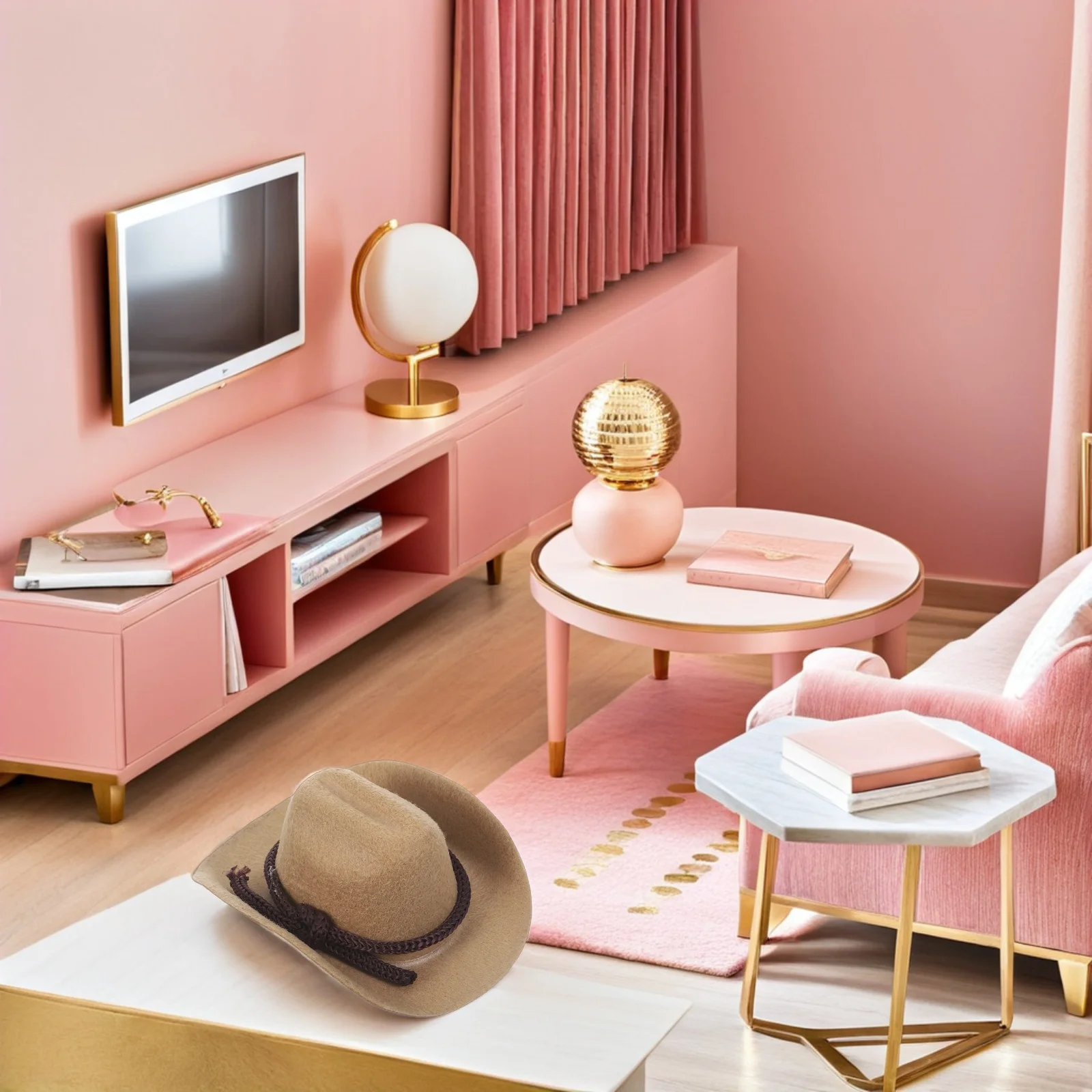 4 stuks mini cowboyhoeden 8 cm westerse stijl cowgirl accessoires feestdecoratie miniatuur ambachtelijke hoeden kleine westerse petten voor ambachten