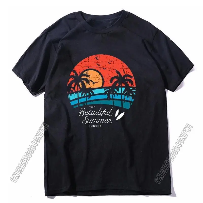 100% Cotton Graphic Design Big Size Men T Shirt Casual Summer Loose Surf Print Men Tshirt Cool Loose T-Shirts Tops Tees