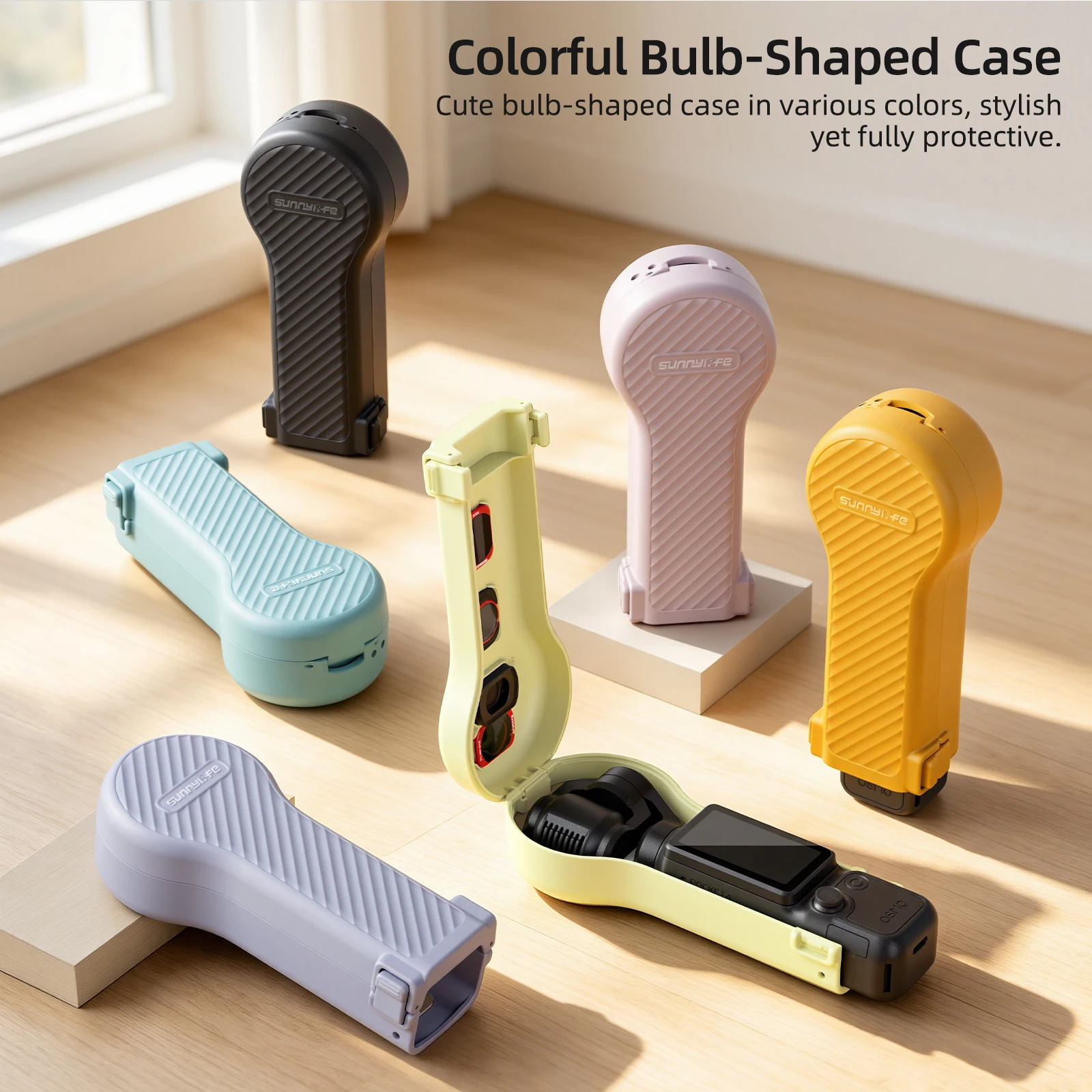 Sunnylife Small Light Bulb Storage Box For DJI Osmo Pocket 4/3 Protective Case Anti Drop Filter Storage Case Accessories