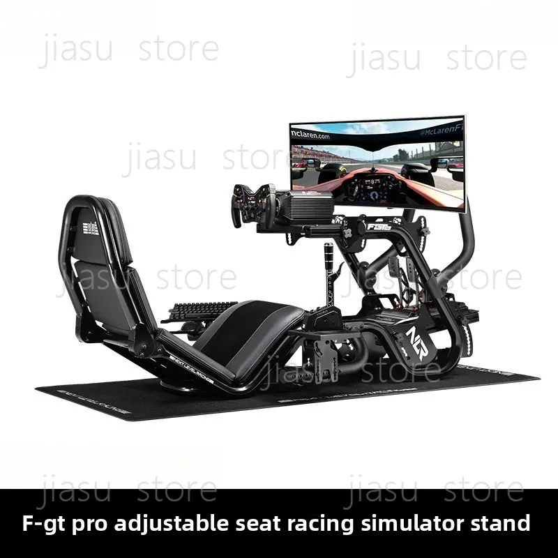 Racing Simulator Cockpit Full Set with Seat - Compatible with Simagic Fanatec Adjustable Multi-Posture Driving Simulator Stand