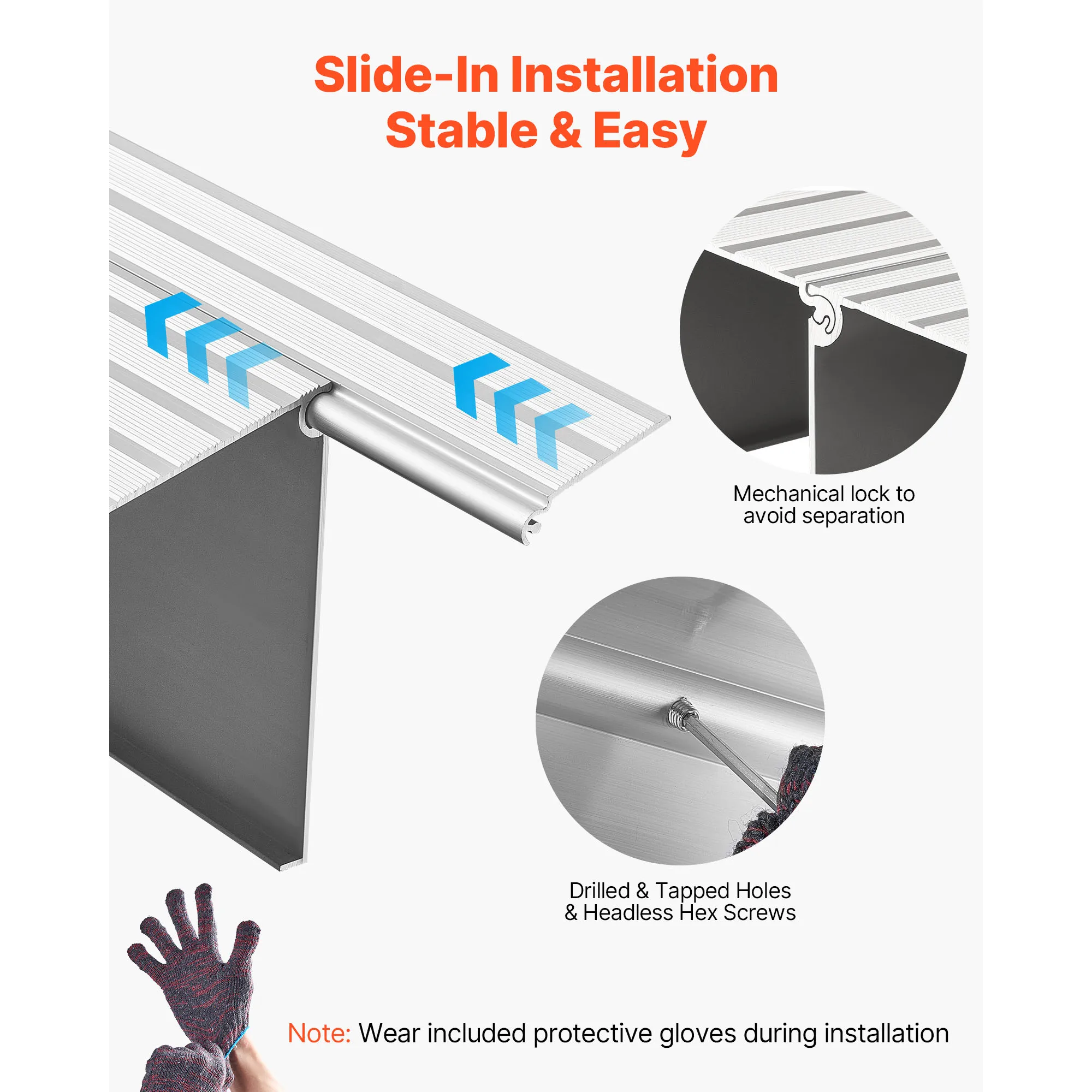 Aluminum Door Threshold Ramp, 1–6 Inch Rise