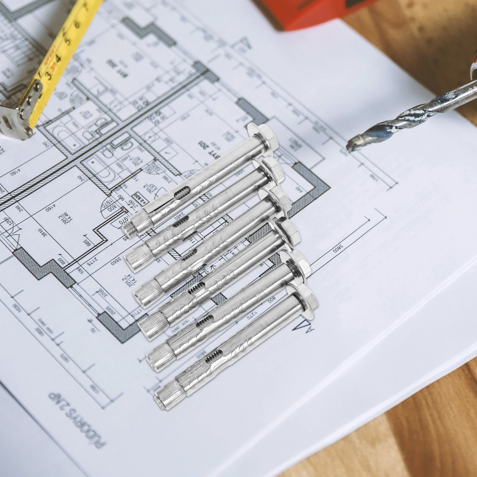 

6Pcs Heavy Duty Expansion Screw Bolts External Nut Anchors Reliable Fixing Anchors M8x80 for Multiple Installations