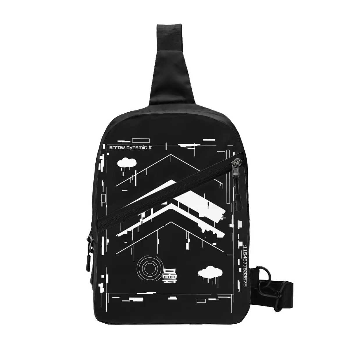 Casual Infinito Techwear Sling Crossbody Mochila Japonês Futuro Tech Street Wear Estilo Ombro Peito Bolsa para Camping Biking