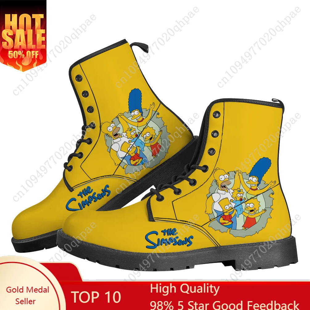 

S-Simpsonss Boots Mens Womens Teenager Shoes Casual Boot Outdoor Light High Quality Couple Print on Demand Customize Shoe