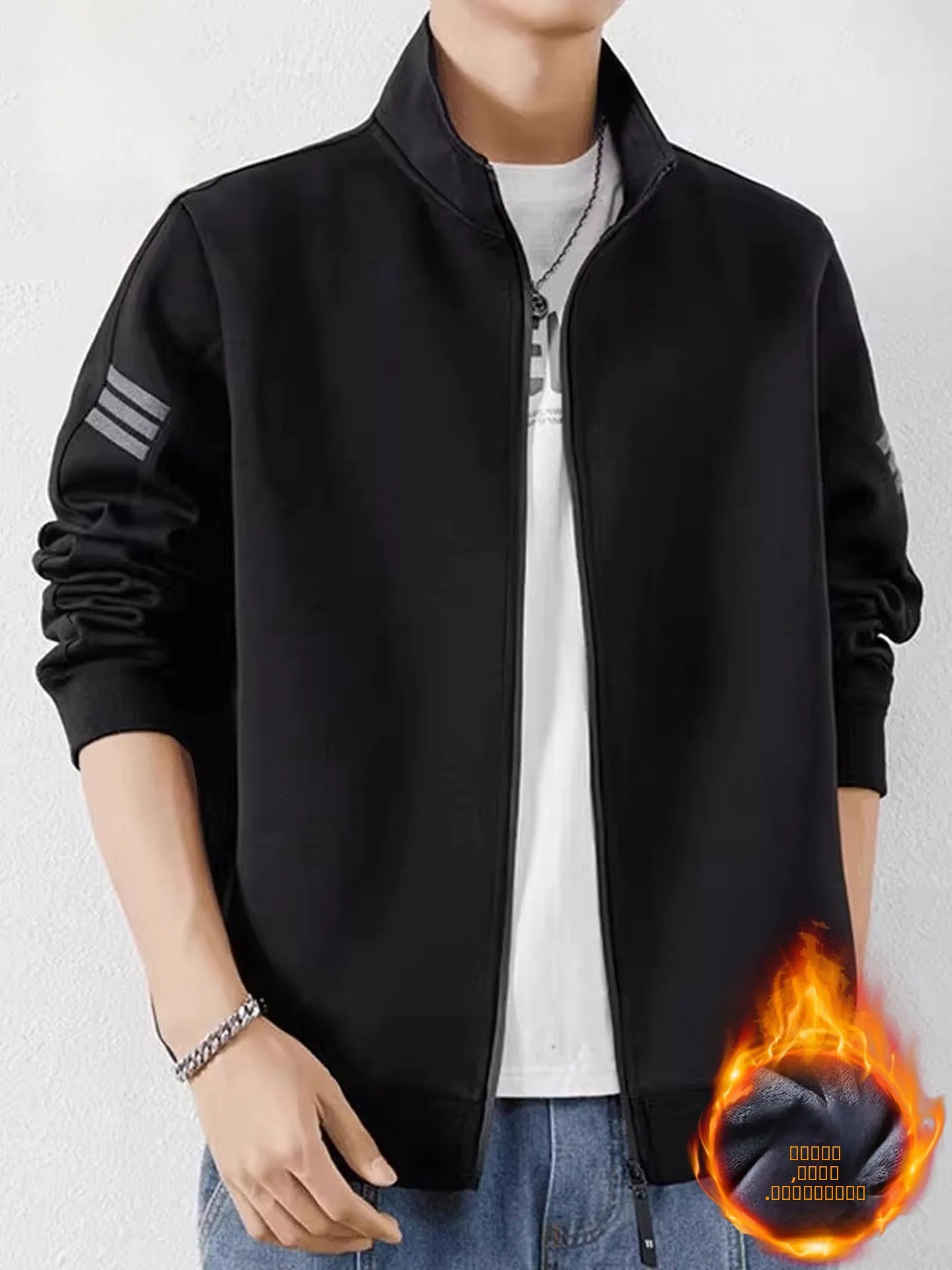 

Мужская куртка TUCANO на флисовой подкладке, повседневная спортивная, с воротником-стойкой, длинными рукавами, на молнии, для осени и зимы