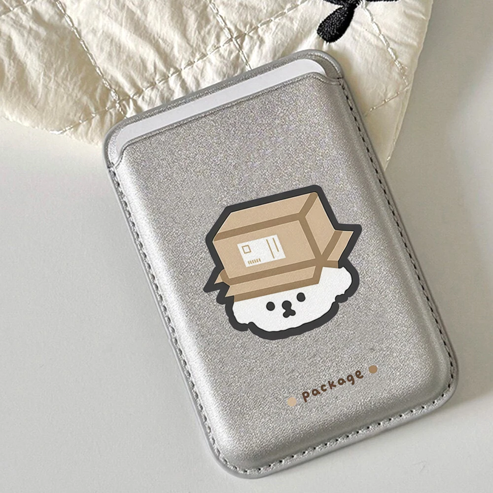 Puppy Leder-Kartenetui Handyhülle Kartenhalter für Magnetische Hülle Geeignet für alle iPhone Magsafe Karten-Handy-Rückseiten-Taschen – Detail 1