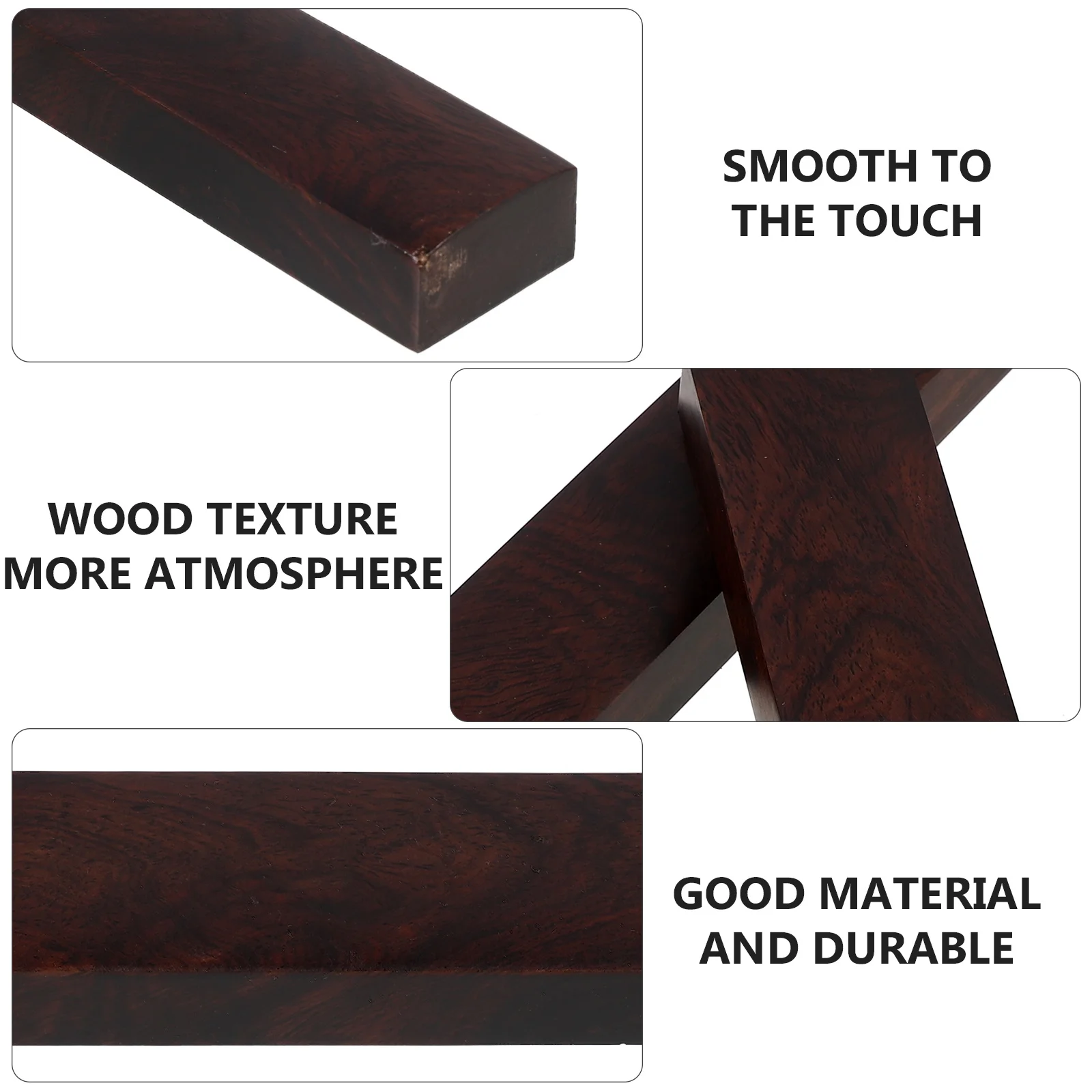 

2 Pcs The Four Treasures of Study Black Cyclox Wood Ruler Catalpa Desktop Adornment
