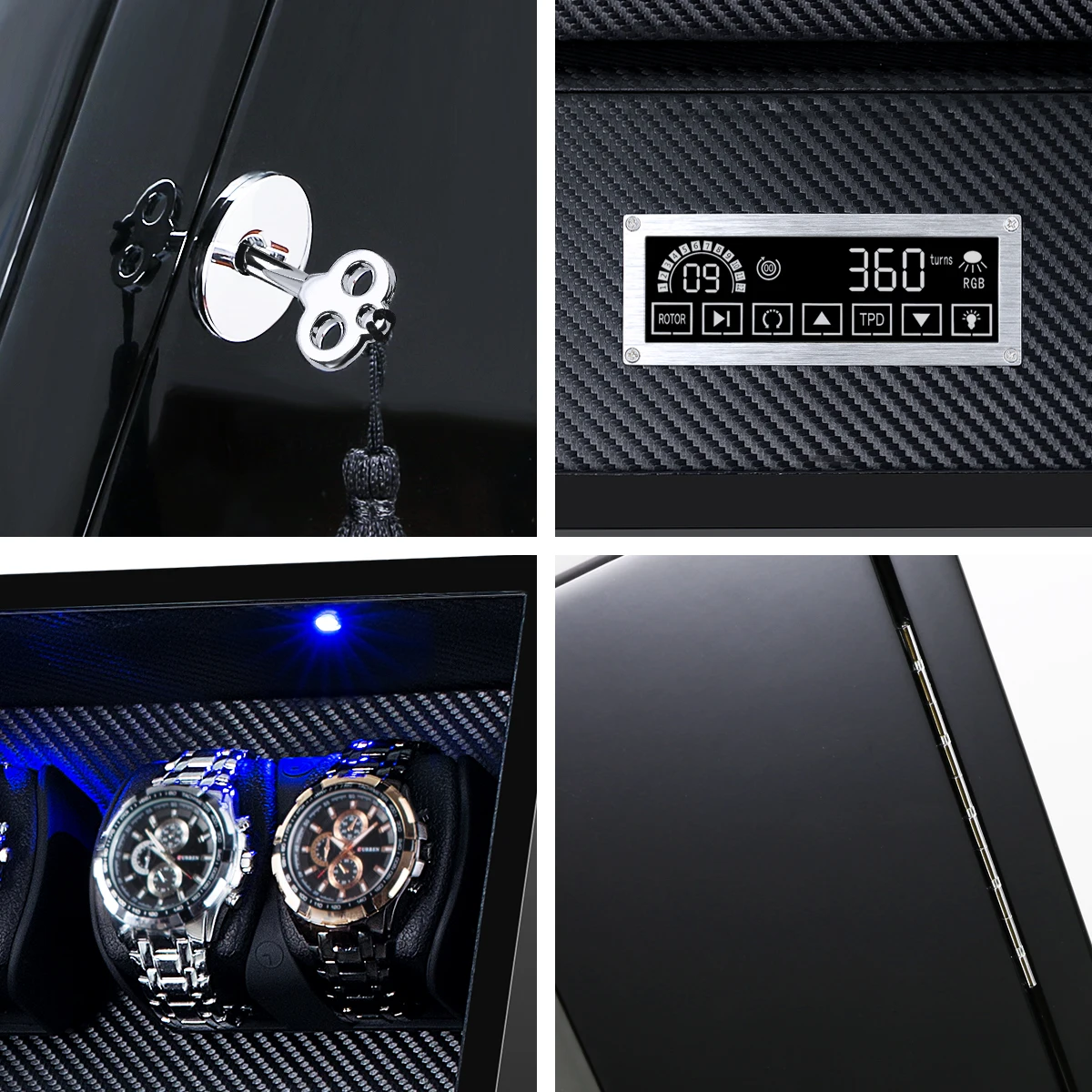 Automatic Watch Winder Box Uhrenbeweger Mechanical Display 12+2 Slots Male Watch Automatic