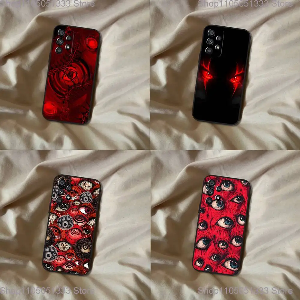 

Scary Red Evil Demon Eyes Phone Case For Samsung Galaxy A20,A21s,A22,A31,A32,A52,A53,A72,73,A80 Soft Black Cover