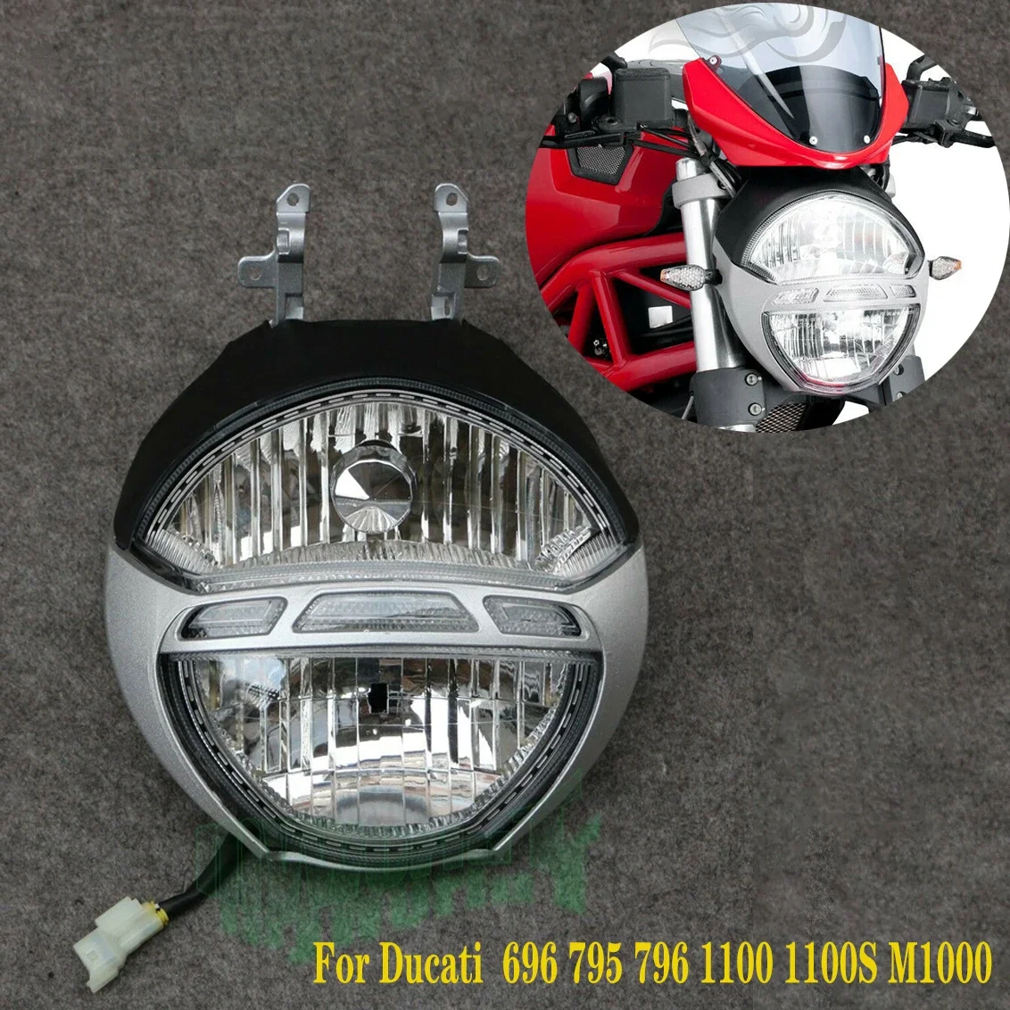 Fit For Ducati 696 795 796 1100 1100S M1100 EVO Headlight Motorcycle Front Headlamp Assembly 2008 - 2014 2009 2010 2012