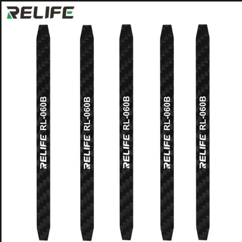 

5pcs/lot RELIFE RL-060B Crowbar Carbon Fiber Material Anti-Static Non-Magnetic Phone Tablet PC Pry Opening Repair Tools