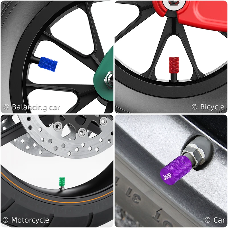 4 قطعة عجلة السيارة قضيب صمام إطار غطاء الغبار غطاء اكسسوارات ل جيب جراند شيروكي رانجلر JK المصارع البوصلة رينيجيد #6