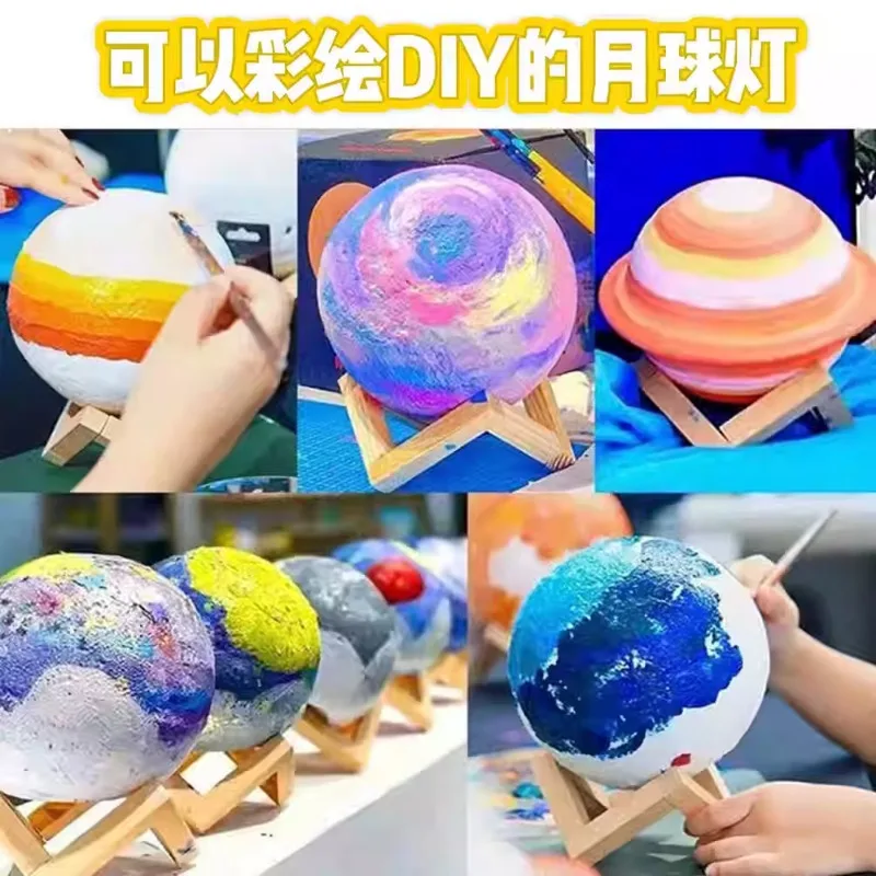 Cross-border ins wind heat sells creative home living room bedroom bedside lamp starry sky moon hand-painted bracket night light