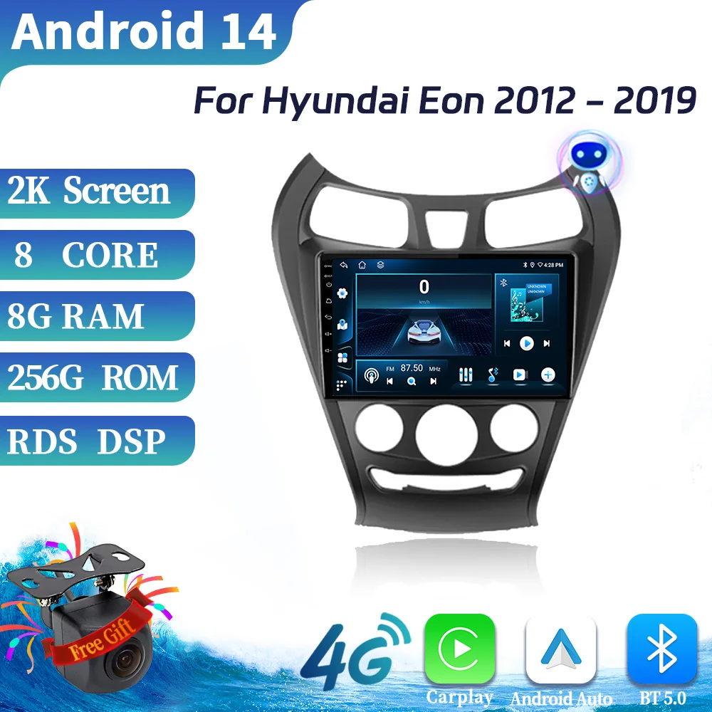 

Android 14 For Hyundai Eon 2012-2019 Car Radio Multimedia Video Stereo Player Navigation WIFI Bluetooth GPS CarPlay Touch Screen