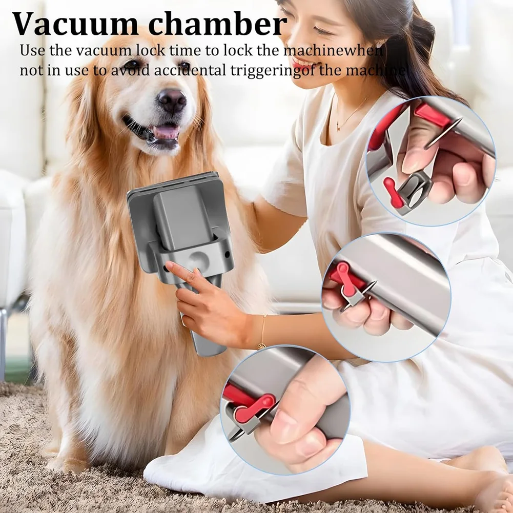 Escova de cabelo para animais de estimação, com mangueira de extensão e adaptador, acessório de esfregão para modelos de aspirador de pó Dyson V15 V12 V11 V10 V8 V7